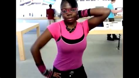 black girl dancing in apple store